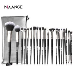 Ensemble de pinceaux de maquillage MAANGE 20 pièces avec sac à pinceaux en PU 20-Piece