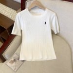 Twisted Knit Short-Sleeve Top - Soft Retro Cotton Yarn Tee