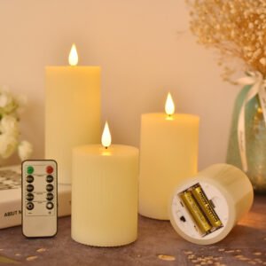 LED Pillar Candles - Flickering Flame Effect with Remote Control