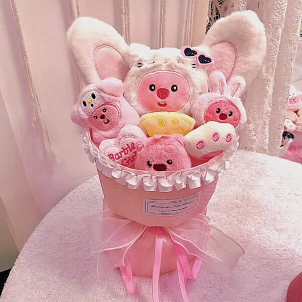 Loopy & Beaver Plush Doll Bouquet Gift Set