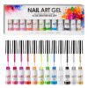12-Colour Nail Pull-Wire Gel Set - 3D Line-Drawing and Spider Gel
