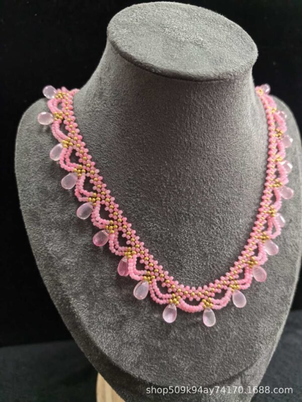 Chinoiserie Multi-Layered Lace Beaded Necklace