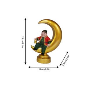 Nordic Style Cartoon Moon Character Resin Ornament - Desktop Decorative Craft