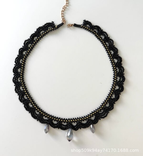 Chinoiserie Multi-Layered Lace Beaded Necklace