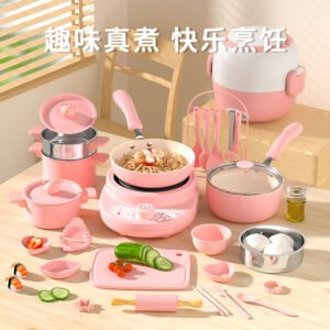 Kids’ Real-Cooking Mini Kitchen Set — Ceramic Play Cookware