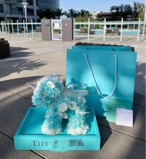 tiffany & co.  Preserved Flower Unicorn Acrylic Gift Box — Classic Blue Keepsake