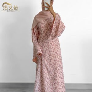 Printed Maxi Dress for Women – Loose-Fit Long-Sleeve Dress