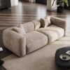 Nordic Lazy-Style French Cream Straight Sofa - Modular