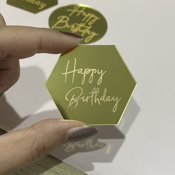 10 Laser-Marked Acrylic Cake Decoration Toppers