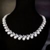 Pearl Necklace & Geometric Earrings Set - Bridal Jewellery