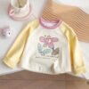 Girls' Long-Sleeve Cartoon Base-Layer Top - Cotton T-Shirt