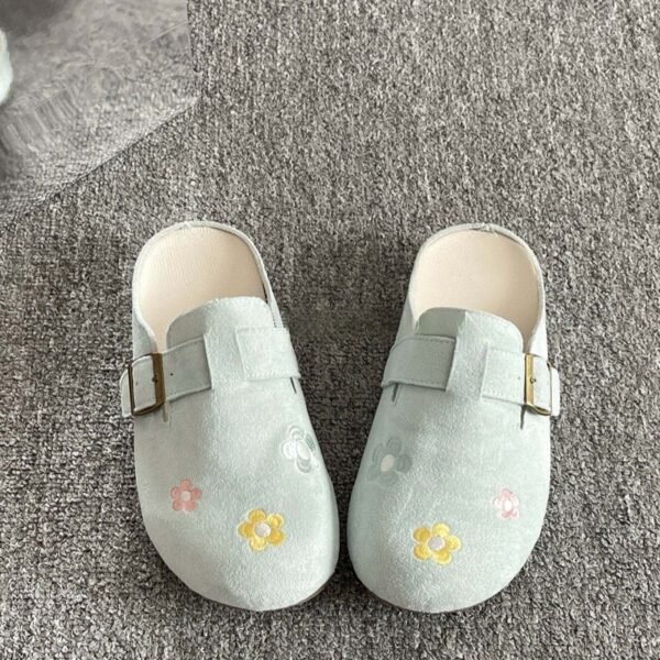 Open Toe Flat Mules — French Summer Half Slippers for Women