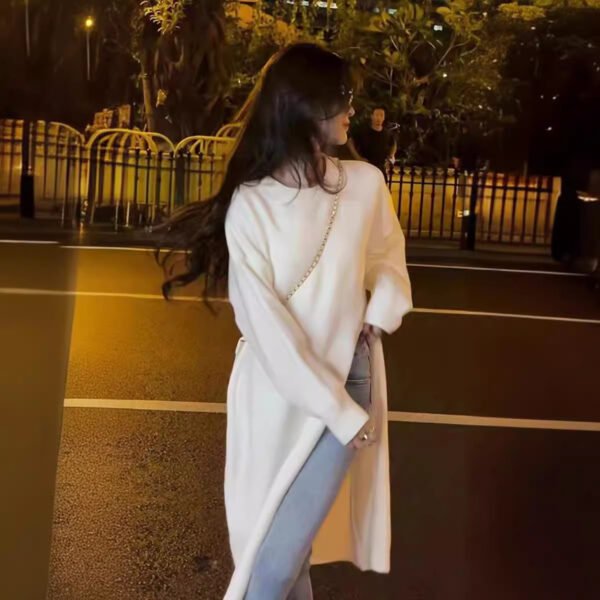 Mid-Length Turtleneck Jumper - Loose Fit with High Side Splits