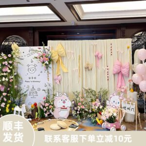 Korean Simple First Birthday Backdrop — Photo Shoot KT Board Sets