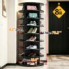 360-Degree Rotating Multi-Layer Shoe Rack