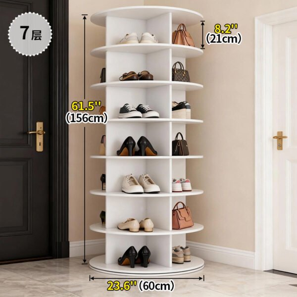 360-Degree Rotating Multi-Layer Shoe Rack