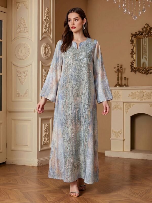 O1CN014EsKq12HoHlm6jSlj_2217074169197-0-cib Embroidered Rhinestone Long Dress with Full Skirt