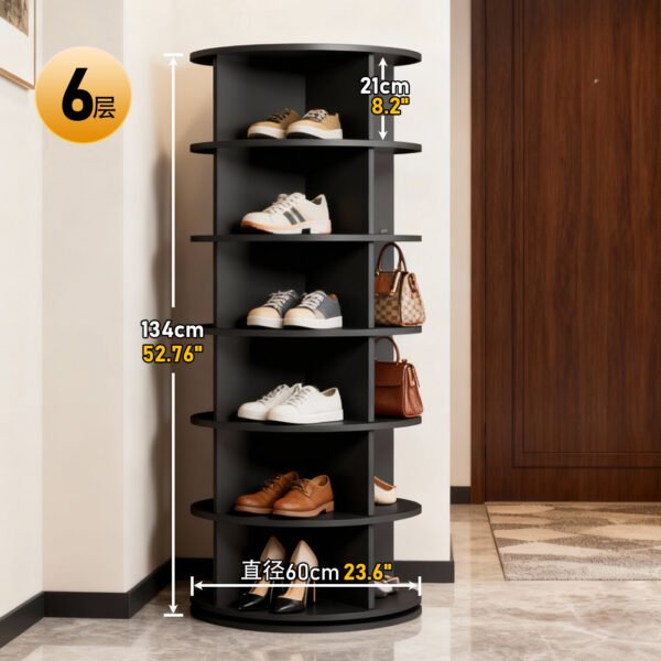 360-Degree Rotating Multi-Layer Shoe Rack