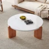 Nordic Solid Wood & Stone Slate Coffee Table / Side Table