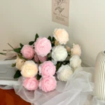 3-Head Artificial Peony Flower Stem