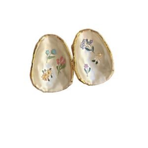 French Retro Drip Glaze Rose Earrings — Embossed Enamel Studs and Drops