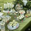 White and Green Dessert Table Display Set - Wedding, Baby Shower and Party Stands