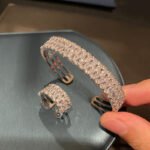 Pavé-Set Cubic Zirconia Bangle and Ring - White Gold-Plated Jewellery