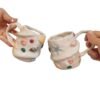Shell & Conch Ceramic Coffee Cup and Saucer — Hand-Painted Retro Set