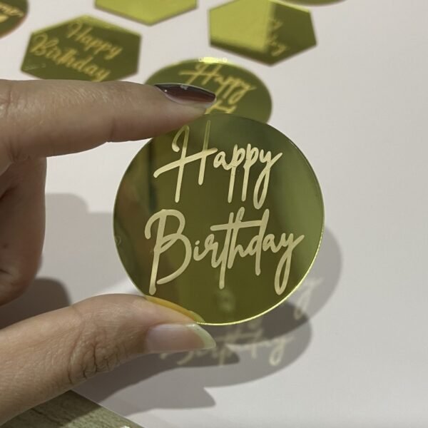 10 Laser-Marked Acrylic Cake Decoration Toppers