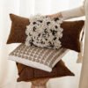 Vintage Wabi-Sabi Cotton-Linen Patchwork Throw Pillow