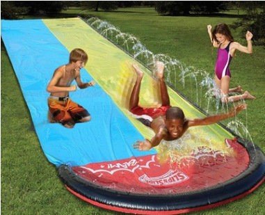 Inflatable Water Slide Mat - Garden Splash Slide with Spray Arch