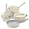 Seven-Piece Ceramic Non-Stick Cookware Set - Aluminium Wok, Frying Pan and Milk Pot
