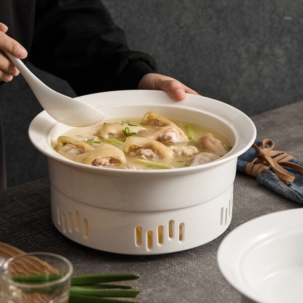 O1CN018TWdu121pcx9Wbkd1_3686947034-0-cib Flame-Safe Ceramic Soup Plate and Candle Warmer Stand — Hot Pot Serving Set