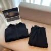 Stand-Collar Zip Cardigan & Pants Lounge Set