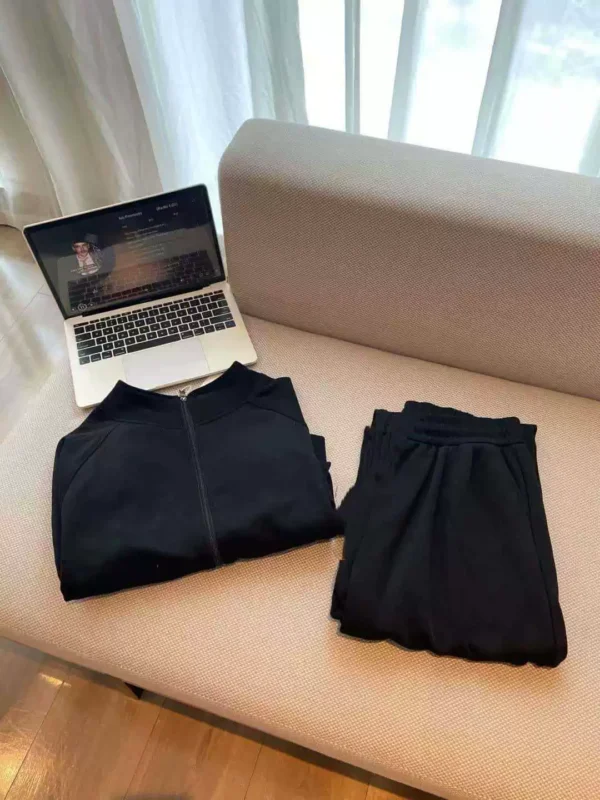 Stand-Collar Zip Cardigan & Pants Lounge Set