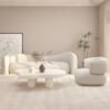 Cream-Style Lambswool Reception Sofa - Modular Seating for Salons & Studios