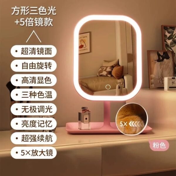 O1CN019Dcu4Z28NPvse7ena_2220778397920-0-cib Portable LED Makeup Mirror with Touch-Adjustable Light