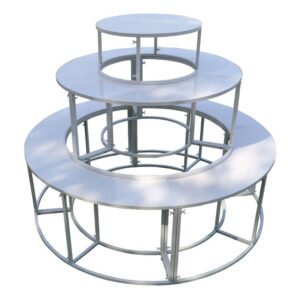 Stage Cake Stand — Large S Frame and Round Three Tier Dessert Table