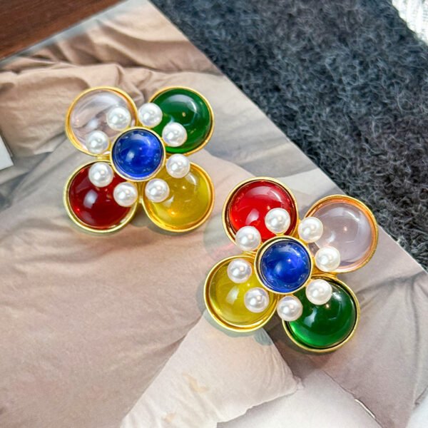 O1CN019PoZ8v1tVuytxinND_2216839565908-0-cib Vintage Coloured Stone Earrings - Baroque Court Style Studs and Drops