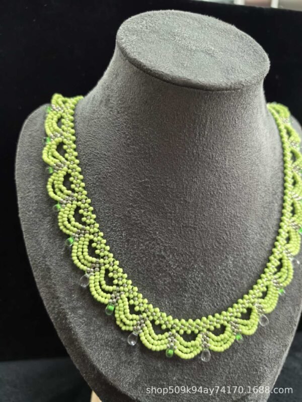 Chinoiserie Multi-Layered Lace Beaded Necklace