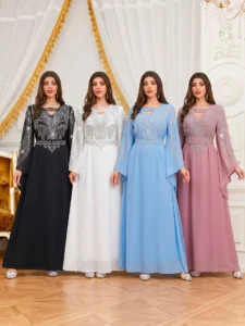 Rhinestone Embellished Evening Dress