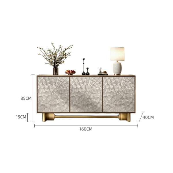 American Light-Luxury Solid Wood Shell-Pattern Entrance Cabinet