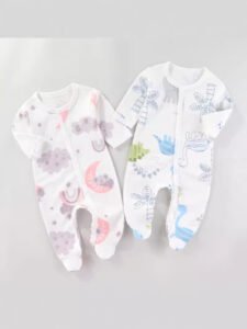 Newborn Cotton Footed Romper – Long-Sleeve Baby Sleepsuit