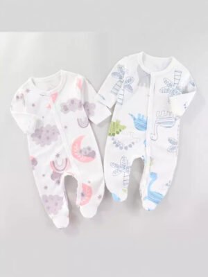 Newborn Cotton Footed Romper - Long-Sleeve Baby Sleepsuit
