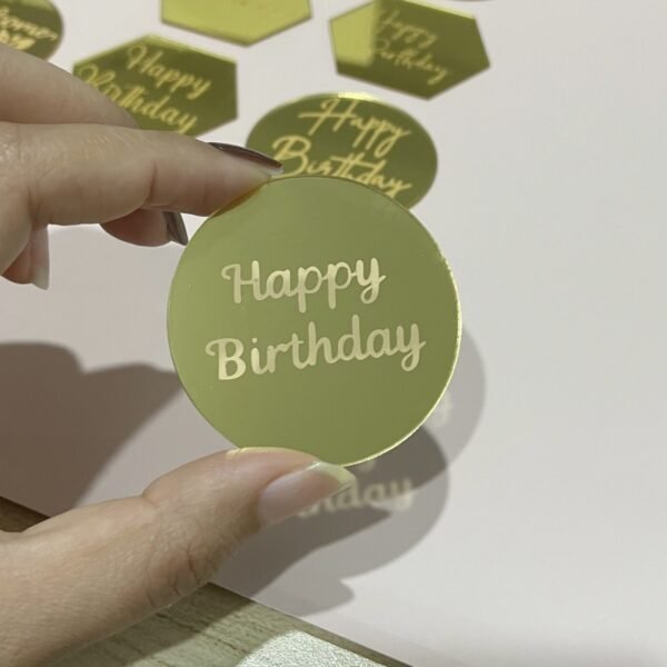 10 Laser-Marked Acrylic Cake Decoration Toppers