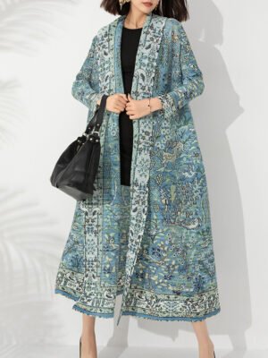 Long Lapel Trench Coat - Loose Stretch Cardigan Coat, One Size