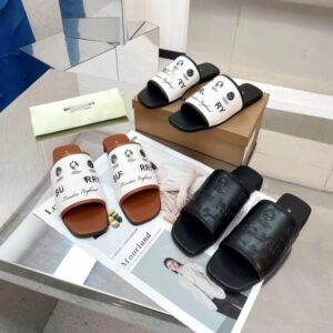 BURBERRY embroidered Slide Sandals - Wide Strap Slippers, EU 35 to 44