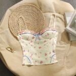 Floral Bow Camisole Tube Top - Apricot Layering Top