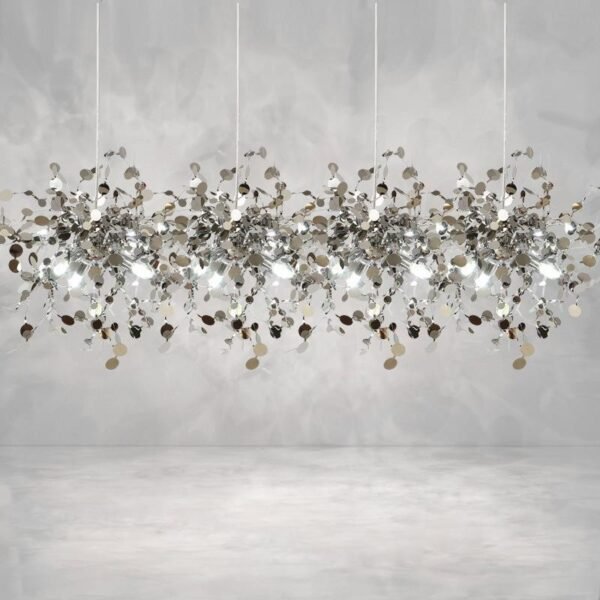 Leaf-Shaped Stainless Steel Pendant Light