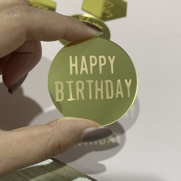 10 Laser-Marked Acrylic Cake Decoration Toppers